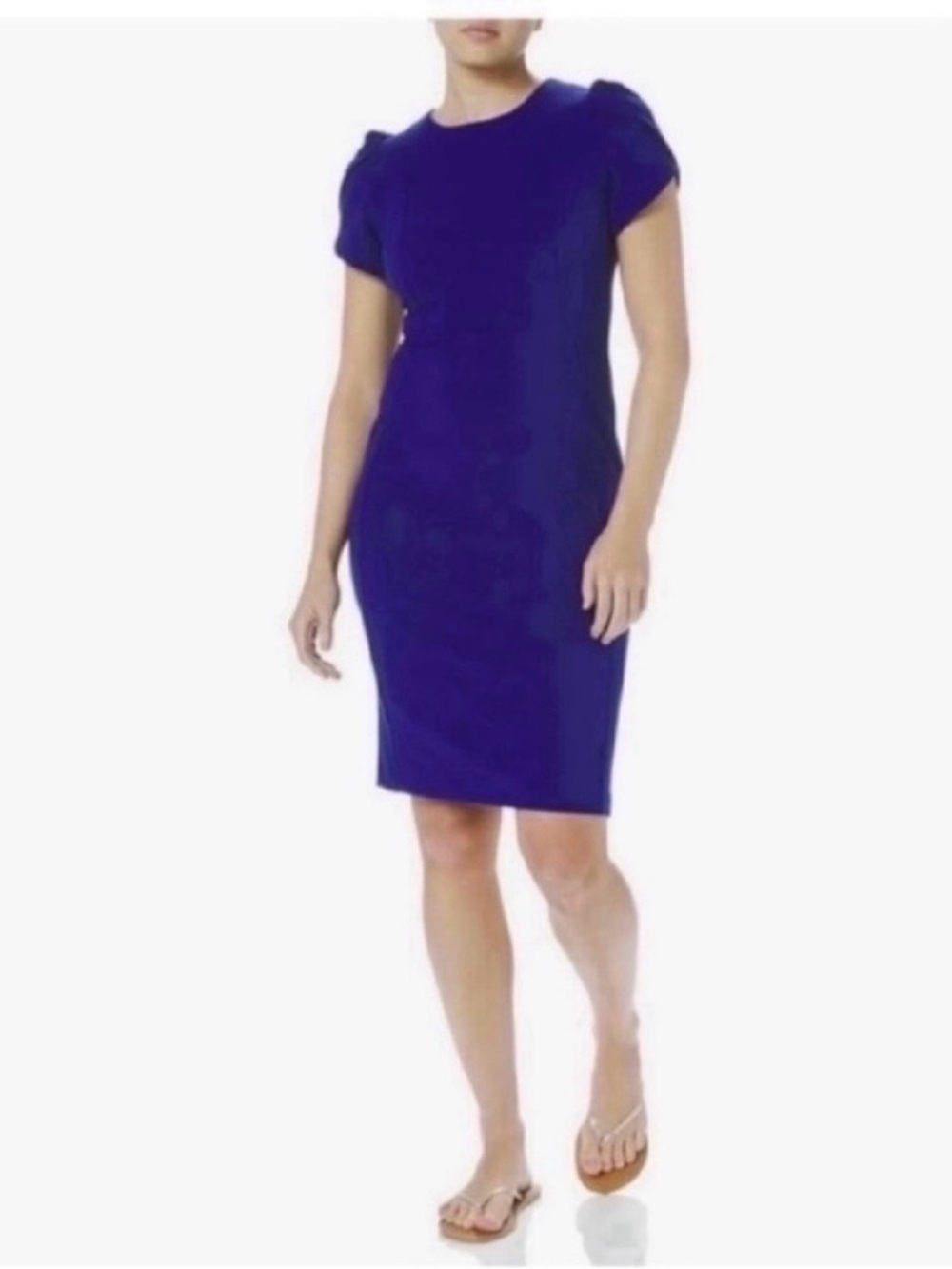 💙 NWT! Blue CALVIN KLEIN Tulip Sleeve Sheath Dress - Size 22W